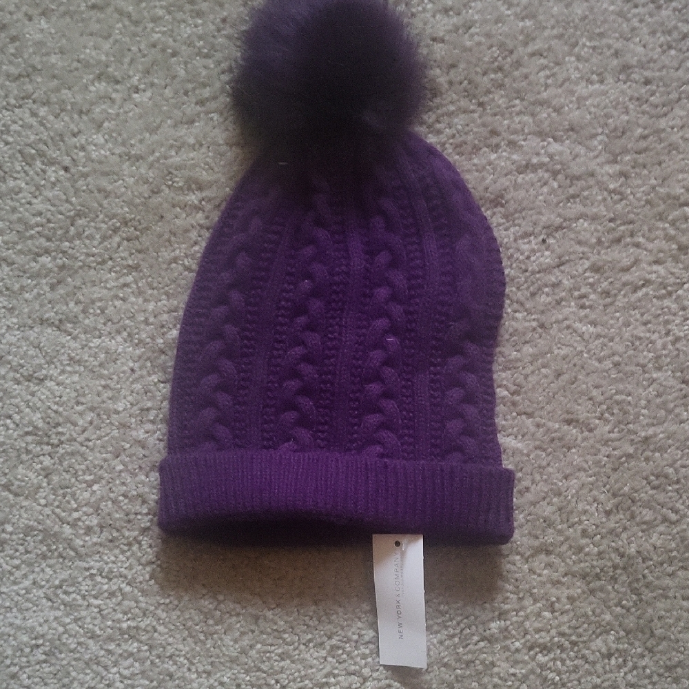 4 For $25. Purple Knit Pom-Pom Winter Hat
